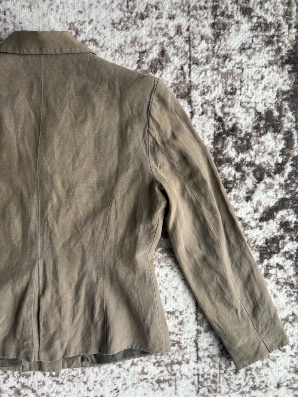 Vintage Mulberry 100% Silk Khaki/Olive Tailored Button Jacket - Picture 8 of 9